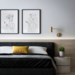 Bedroom Storage - black and white bed linen
