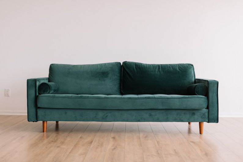 Furniture - green fabric sofa