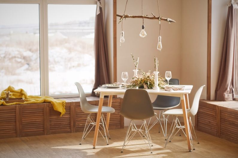 Children's Room Lighting - white wooden dining table set during daytime