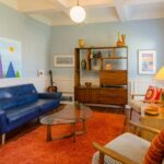 Children's Room - blue leather sofa