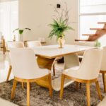 Dining Room - white wooden table with chairs